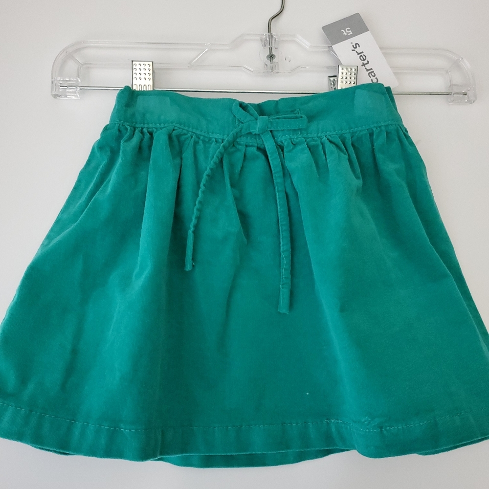 Toddler Girls Green Corduroy Skirt